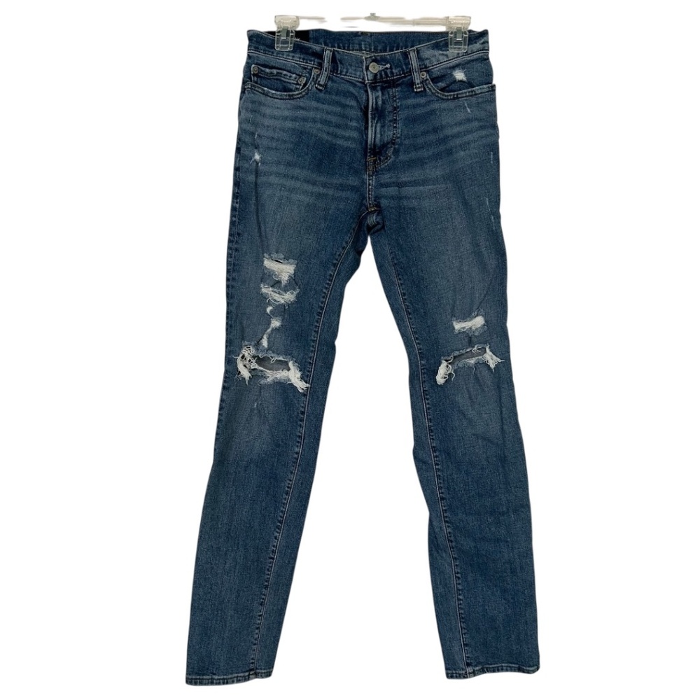 Abercrombie Super Skinny Stretch Jeans 30 x 32 Light Blue Distressed